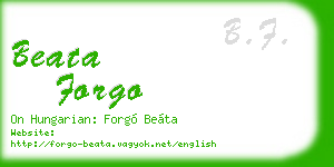beata forgo business card
