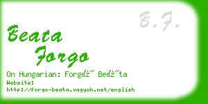 beata forgo business card